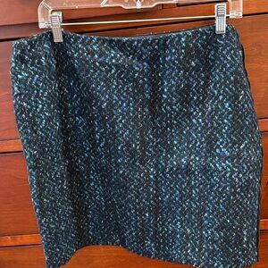 Elie Tahari Black and Blue Textured Mini Skirt